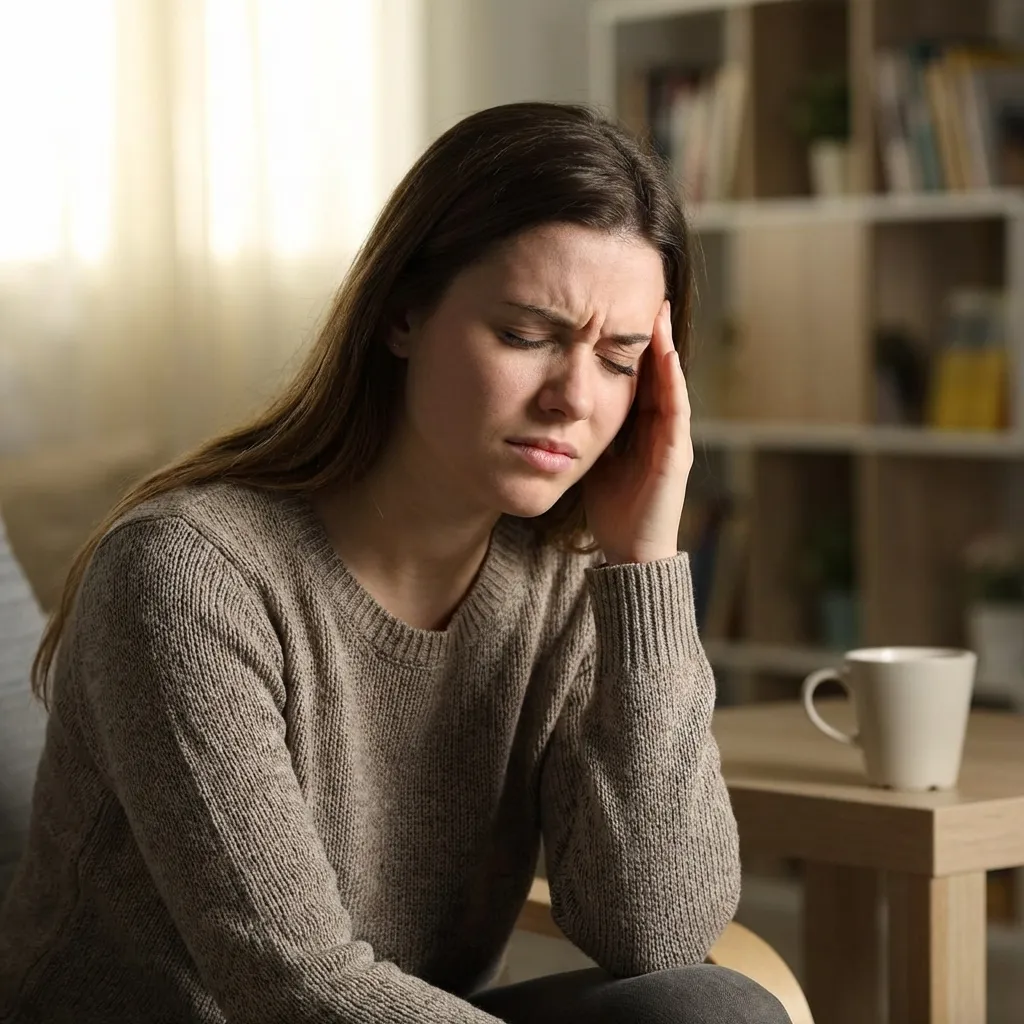 Kobieta cierpiąca na migrenę