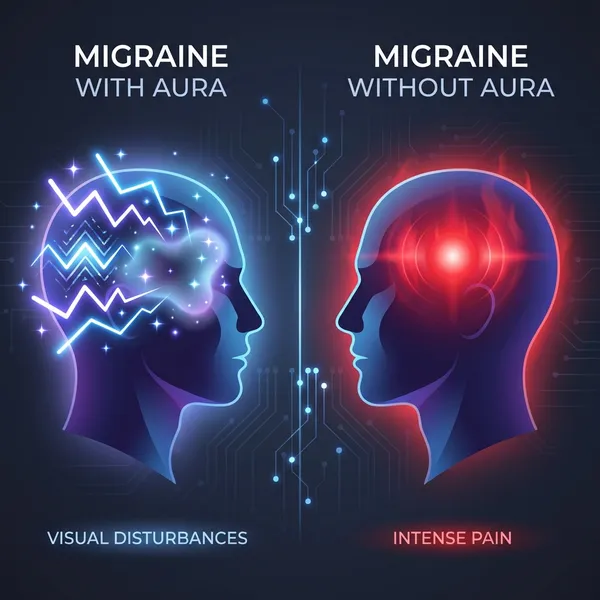 Migrena z aurą vs migrena bez aury: Najważniejsze różnice, które musisz znać